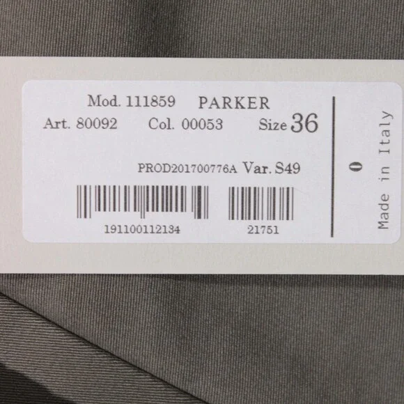 Zanella NWT Chinos / Casual Pants Size 36 US Parker In Solid Gray Cotton Blend